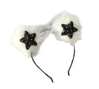 Btgghytr Diadema para mujeres y niñas, diadema de felpa peluda con orejas de oso estrella para mujeres y niñas, diadema con temática de anime para el día a día