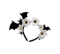 Btgghytr Diadema para mujeres y niñas, diadema de murciélago de flores de Halloween, cómoda y ajustable, serie oscura, diadema para mujer
