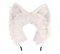 Btgghytr Diadema para mujeres y niñas, diadema de orejas de animales peludos con lazos de anime, accesorio para disfraz de cosplay