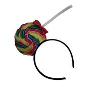 Btgghytr Diadema para mujeres y niñas, diadema de piruleta arcoíris para fiestas de festivales, accesorio para el cabello de tela suave ajustable