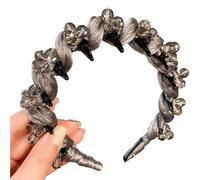 Btgghytr Diadema para mujeres y niñas, diadema de tela de moda con diseño de calavera, con dientes antideslizantes, bonita diadema para el pelo