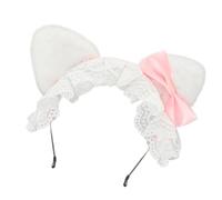 Btgghytr Diadema para mujeres y niñas, diademas de felpa con orejas de gatito con agarre de silicona antideslizante para juegos de rol y deportes