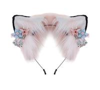 Btgghytr Diadema para mujeres y niñas, diseño de anime, diadema con forma de oreja de lobo para el pelo, diadema de felpa para carnaval, fiesta, cosplay, fiesta, disfraces, accesorios para el cabello,