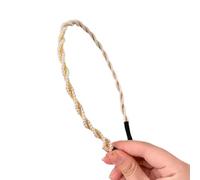 Btgghytr Diadema para mujeres y niñas, elegante diadema de perlas de imitación con lazos acentuados para mujeres y niñas, accesorio antideslizante para el cabello