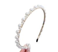 Btgghytr Diadema para mujeres y niñas, elegante diadema de perlas de imitación con lazos acentuados para mujeres y niñas, accesorio antideslizante para el cabello