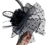 Btgghytr Diadema para mujeres y niñas, elegante tocado de boda, diadema con plumas de flores, pastillero, sombrero para fiesta de maquillaje, boda, fiesta, ópera, bonita diadema para el cabello