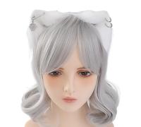 Btgghytr Diadema para mujeres y niñas, hecha a mano, con orejas de gato, con aretes de metal, diademas de felpa para animes, reuniones temáticas, regalo de Navidad para niñas, accesorios para el