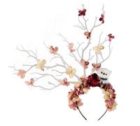 Btgghytr Diadema para mujeres y niñas, hecha a mano, diadema gótica de flores, rama de carnaval, fiesta, juguete, bonita diadema para el pelo, accesorios para el cabello