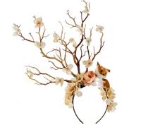 Btgghytr Diadema para mujeres y niñas, hecha a mano, diadema gótica de flores, rama de carnaval, fiesta, juguete, bonita diadema para el pelo, accesorios para el cabello