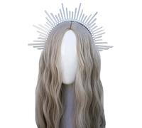 Btgghytr Diadema para mujeres y niñas, Lolita Halocrown Mary Halocrown, diadema de diosa del sol, tocado con pinchos, lindo accesorio para el cabello