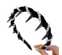 Btgghytr Diadema para mujeres y niñas, terciopelo con cristales artificiales, diadema ondulada con diamantes de imitación brillantes, accesorio para el cabello