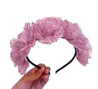 Btgghytr Diadema vintage de encaje con flores, diadema de encaje para el pelo, joyería para el cabello para fiestas