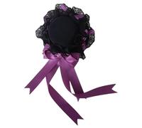 Btgghytr Diadema y clip de rosa vintage con lazo, ajustable, cómoda, pinzas para el cabello para mujeres y niñas