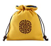 Btgghytr Divinations - Bolsa de tela de algodón para dados, péndulos, mantel, juego de mesa, almacenamiento de joyas, tarot, Amarillo, 15*13cm