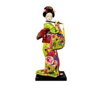 Btgghytr Muñeca clásica de estilos japoneses con kimonos ornamentados y bases fuertes, decoración de casa de té, muñeca de cortesana abdominales para exhibir cortesana japonesa