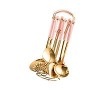 Btgghytr Professional Grades - Juego de utensilios de cocina de acero inoxidable de 7 piezas, agarre ergonómico, para entusiastas culinarios, utensilios de cocina de acero antioxidante, juego de