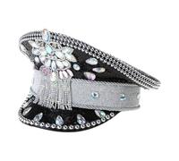 Btgghytr Sombrero de capitán con un par de gafas verdes con cristales y lentejuelas para discoteca, bailes de máscaras, despedidas de soltera