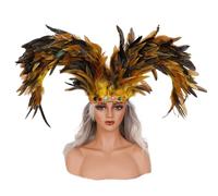 Btgghytr Tocados de carnaval para mujer, tocado con plumas, accesorios de Mardis Gras, diadema flapper de los años 20, tocado de carnaval con plumas para mujer