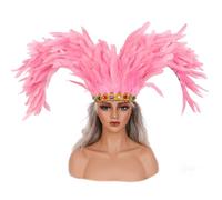 Btgghytr Tocados de carnaval para mujer, tocado con plumas, accesorios de Mardis Gras, diadema flapper de los años 20, tocado de carnaval con plumas para mujer