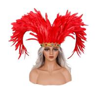 Btgghytr Tocados de carnaval para mujer, tocado con plumas, accesorios de Mardis Gras, diadema flapper de los años 20, tocado de carnaval con plumas para mujer