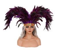 Btgghytr Tocados de carnaval para mujer, tocado con plumas, accesorios de Mardis Gras, diadema flapper de los años 20, tocado de carnaval con plumas para mujer