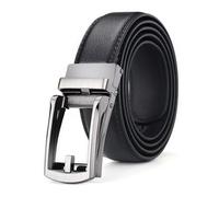 BTGYTTKL Cinturon Hombre Cinturón de hombre, cuero, for negocios, for vaqueros, automático, ajustable, con hebilla aleación(130cm,Black)