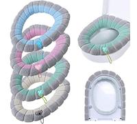 BTHEONE WC, calentador de asiento de inodoro, lavable, lavable, anillo de plástico integrado, tejido de fibra para la mayoría de los inodoros, mujeres, madres, ancianos