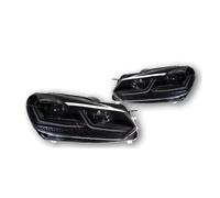 BTHMGBAE Faro Coche Para VW Para Golf 6 MK6 Para Jetta R20 2009-2012 Negro Estilo Samurai LED Faro Lámpara Cabeza DRL Proyector Señal Faros Coche(All LED Black)