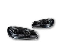 BTHMGBAE Faro Coche Para VW Para Golf 6 MK6 Para Jetta R20 2009-2012 Negro Estilo Samurai LED Faro Lámpara Cabeza DRL Proyector Señal Faros Coche(T*si All LED Silver)