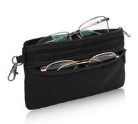 BTHRORO Fundas de Gafas para Mujer, Funda Gafas Blanda Doble Neopreno Ultra Ligero con Cremallera Estuche Gafa para Viaje con Mosquetón para Mujeres Y Hombres