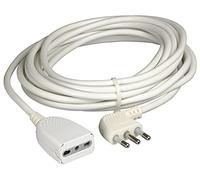 BTicino 2528B - Alargador doméstico de 5 Metros con Enchufe 16 A y Toma bipaso, 10/16 A, 3500 W, 250 V, Color Blanco