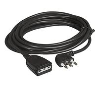 Bticino 2528N - Alargador doméstico con Enchufe 16 A y Toma bipaso 10/16 A, 5 Metros, 3500 W, 250 V, Color Negro