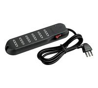 Bticino - 3630gbf la caja de enchufes 6 tomacorrientes con interruptor luminoso, antracita