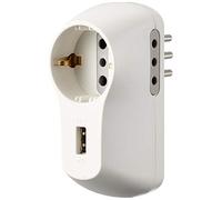 Bticino - Adaptador de tiras s3613du b3 con toma usb, 1.5a, blanca