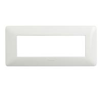 Bticino Am4806msl Matix placa 6 módulos, plateada, blanco, AM4806BBN
