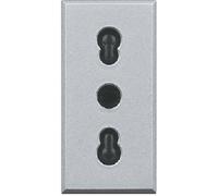 BTICINO AXOLUTE TOMA DE DOS POLOS 2 POLOS + TIERRA COLOR GRIS CLARO HC4180