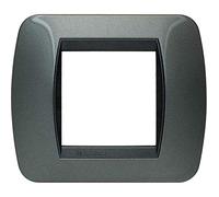 BTicino L4802AC living int - placa 2 plazas acero oscuro
