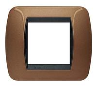 BTicino L4802BO living int - Placa 2 plazas bronce oxidado.