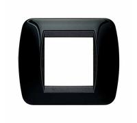 BTicino L4802NR living int - Placa 2 plazas negra solid