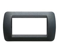 BTicino L4804PA Livinglight Placa de 4 módulos, color acero oscuro