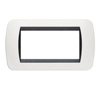 Bticino L4804PB Placa de 4 módulos, Color Blanco