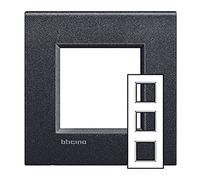 Bticino Livinglight Lne4802M3Nl - Ll-Placa Air 2X3M Negro Lava