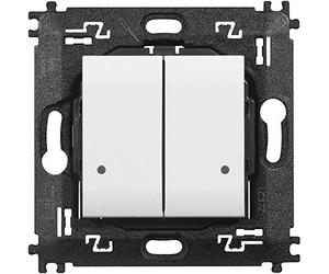BTICINO Livinglight N4003DCW - Interruptor de doble luces inalámbrico con batería y adhesivos, control remoto App Home+Control, funciona con Alexa, Google Home, Apple, Smart Home