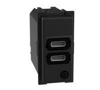 Bticino LivingNow Cargador Usb con dos puertos tipo C 15W K4286C2 - K4191CC