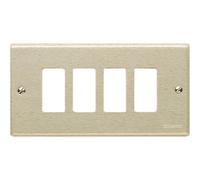 Bticino Magic - Placa de 4 módulos de aluminio anodizado, cód.504/4