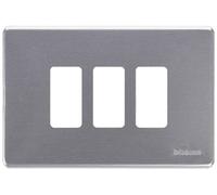 Bticino magic - Placa para 3 mecanismo rectangular magic aluminio