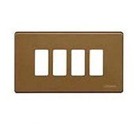 Bticino magic - Placa para 4 mecanismo rectangular magic bronce