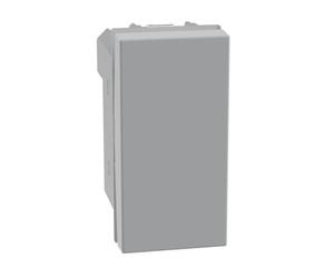 BTICINO MatixGO - Mando para gestión de persianas o persianas motorizadas, color gris, SJG4037NF, botón doble 1P NO y 1P NO 10 A, 250 V CA interbloqueado, 1 módulo, gris
