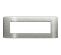 BTICINO MatixGO - Placa de tecnopolímero Steel JA4807ES - Placa MatixGO de 7 módulos