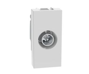 BTICINO MatixGO - Toma de TV de 1 módulo, color blanco, JW4202P10, toma coaxial pasante terminal, atenuación de 10 dB, para instalaciones de antena centralizadas también telealimentadas
